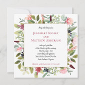 Pink Peonies und Eukalyptus Wasserfarbene Blüten Einladung (Vorderseite)