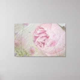 Pink Peonies und Wildblumen Leinwanddruck