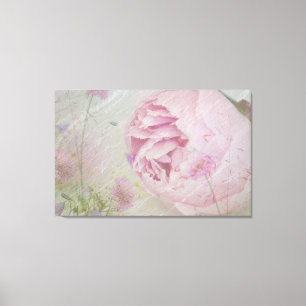 Pink Peonies und Wildblumen Leinwanddruck