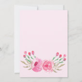 Pink Peonies Verzauberter Chic Erster Geburtstag Einladung (Rückseite)