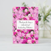 Pink Peonies Vielen Dank, Frau Volunteer Dankeskarte (Stehend Vorderseite)