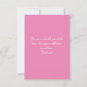 Pink Peonies Vielen Dank, Frau Volunteer Dankeskarte (Rückseite)