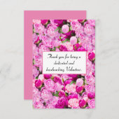 Pink Peonies Vielen Dank, Frau Volunteer Dankeskarte (Vorne/Hinten)