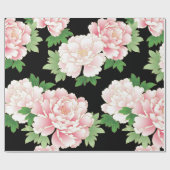 Pink Peonies Vintag Floral Kimono Geschenkpapier (Flach)