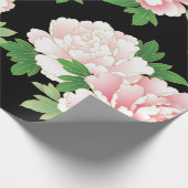 Pink Peonies Vintag Floral Kimono Geschenkpapier (Ecke)