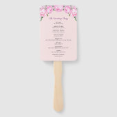 Pink Peonies Watercolor | Hochzeit Fächer (Rückseite)