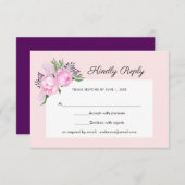 Pink Peonies Watercolor | UAWG | RSVP Karte (Vorne/Hinten)