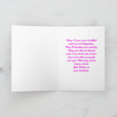 Pink Peonies Wedding Card Karte (Innenseite)