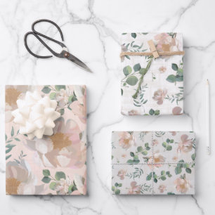 Pink Peonies Wedding Gift Wrap Geschenkpapier Set