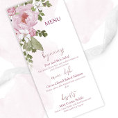 Pink Peonies Wedding Menu Menükarte