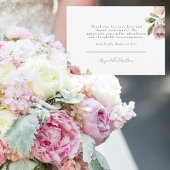 Pink Peonies Wedding Message Flat Danke Karte