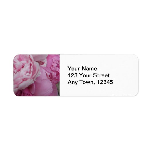 Pink Peonies Wedding Return Address Label (Vorne)