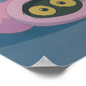 Pink Peonies with Hidden Cat Eyes Poster (Ecke)