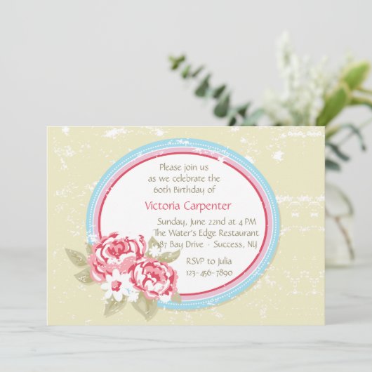 Pink Peony (1) Einladung (Stehend Vorderseite)