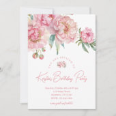 Pink Peony 30th Birthday Invitation Einladung (Vorderseite)