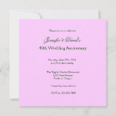 Pink Peony 40. Wedding Anniverary Einladung (Rückseite)
