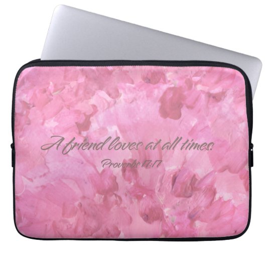 Pink Peony-A Friend Loves Tablet/Laptop Sleeve (Vorderseite)