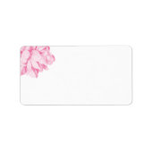 Pink Peony Address Label Adressaufkleber (Vorne)