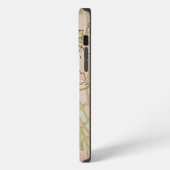 Pink Peony Alphonse Mucha Monogram iPhone Hülle (Linke Seite)