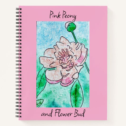 Pink Peony and Blume Bud Pink Notizblock (Vorderseite)