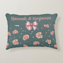 Pink Peony and Bow Pattern Dekokissen