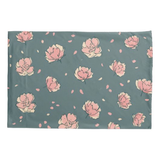 Pink Peony and Bow Pattern Kissenbezug (Rückseite)