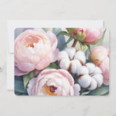 Pink Peony and Cotton Wedding Rehearsal Dinner Einladung (Rückseite)