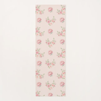 Pink Peony and Rose Pattern Yogamatte