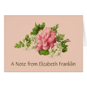 Pink Peony and White Jasmine, Blank Notecard, (Vorderseite (Horizontal))