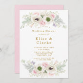 Pink Peony Anemone Blume Gold Polterabend (Vorne/Hinten)