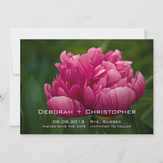 Pink Peony Ankündigung Datum freihalten (Vorderseite)