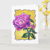 Pink Peony Art Happy Mother' Day Karte (Gelbe Blume)