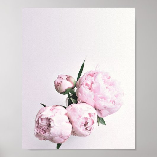 Pink Peony Art, Rose Print, Blumen Art Pink Poster (Vorne)
