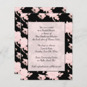 Pink Peony auf Black Einladung Vintage Gefühl (Vorne/Hinten)