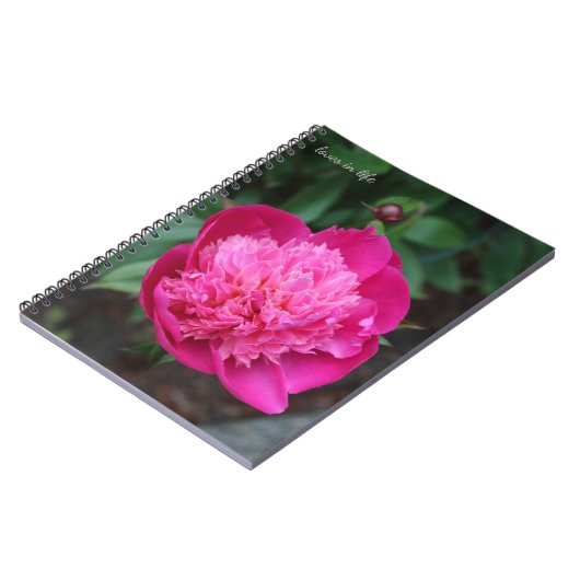 Pink Peony & Baby Bud Notizblock (Linke Seite)