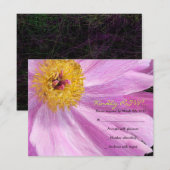 PINK PEONY Bat Mitzvah Einladung UAWG Antwort Kart (Vorne/Hinten)