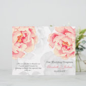 Pink Peony Bifold Hochzeitsprogramm (Stehend Vorderseite)