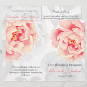 Pink Peony Bifold Hochzeitsprogramm (Vorne/Hinten)