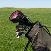 Pink Peony Black Monogram Golf Headcover (In SItu)