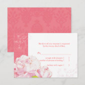 Pink Peony Blooms Wedding RSVP (Vorne/Hinten)