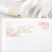 Pink Peony Blooms Wedding Rücksendeadresse (Insitu)