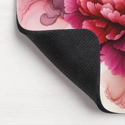 Pink Peony Blossom Alkoholtink Mousepad (Ecke)