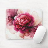 Pink Peony Blossom Alkoholtink Mousepad (Mit Mouse)
