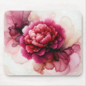 Pink Peony Blossom Alkoholtink Mousepad (Vorne)