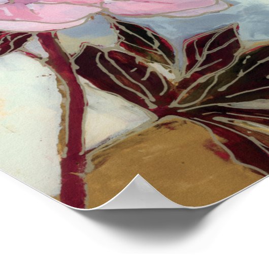 Pink Peony Blossom Poster (Ecke)