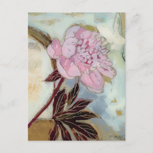 Pink Peony Blossom Postkarte (Vorderseite)