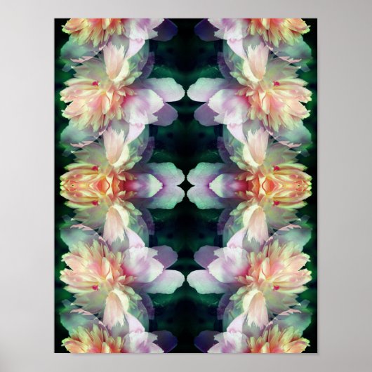 Pink Peony Blume Abstrakt Poster (Vorne)