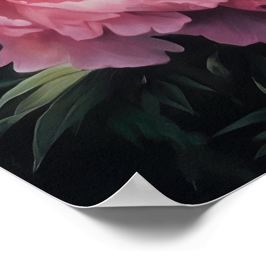 Pink Peony Blume Art Print Poster (Ecke)