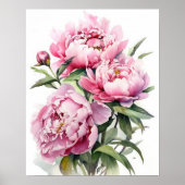 Pink Peony Blume Art Print Poster (Vorne)