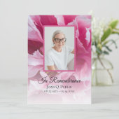 Pink Peony Blume Beerdigung Service Programm (Stehend Vorderseite)